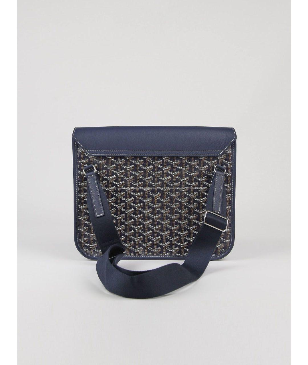 GOYARD Темно-синяя кожаная сумка на плечо, фото 6