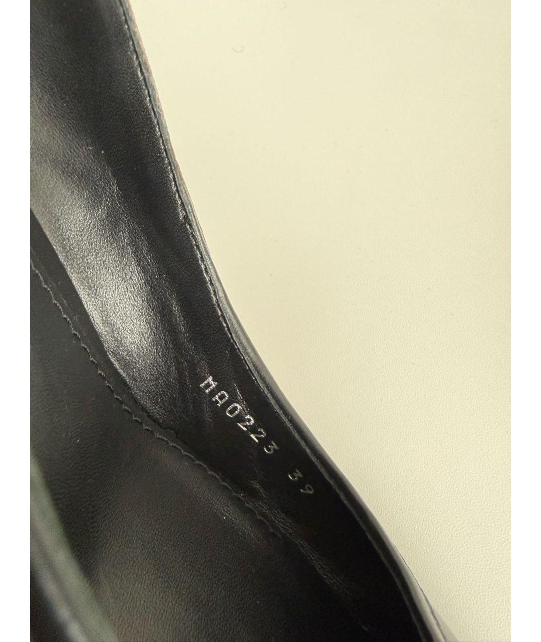 LOUIS VUITTON Коричневые кожаные лодочки на низком каблуке, фото 6