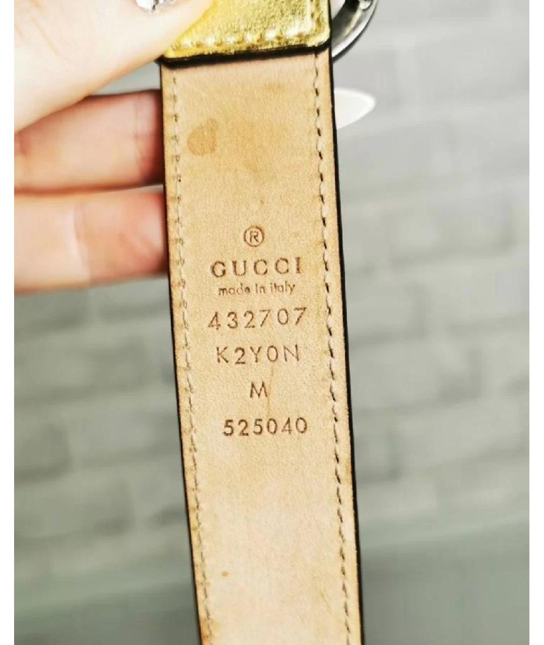 GUCCI Золотой кожаный ремень, фото 7