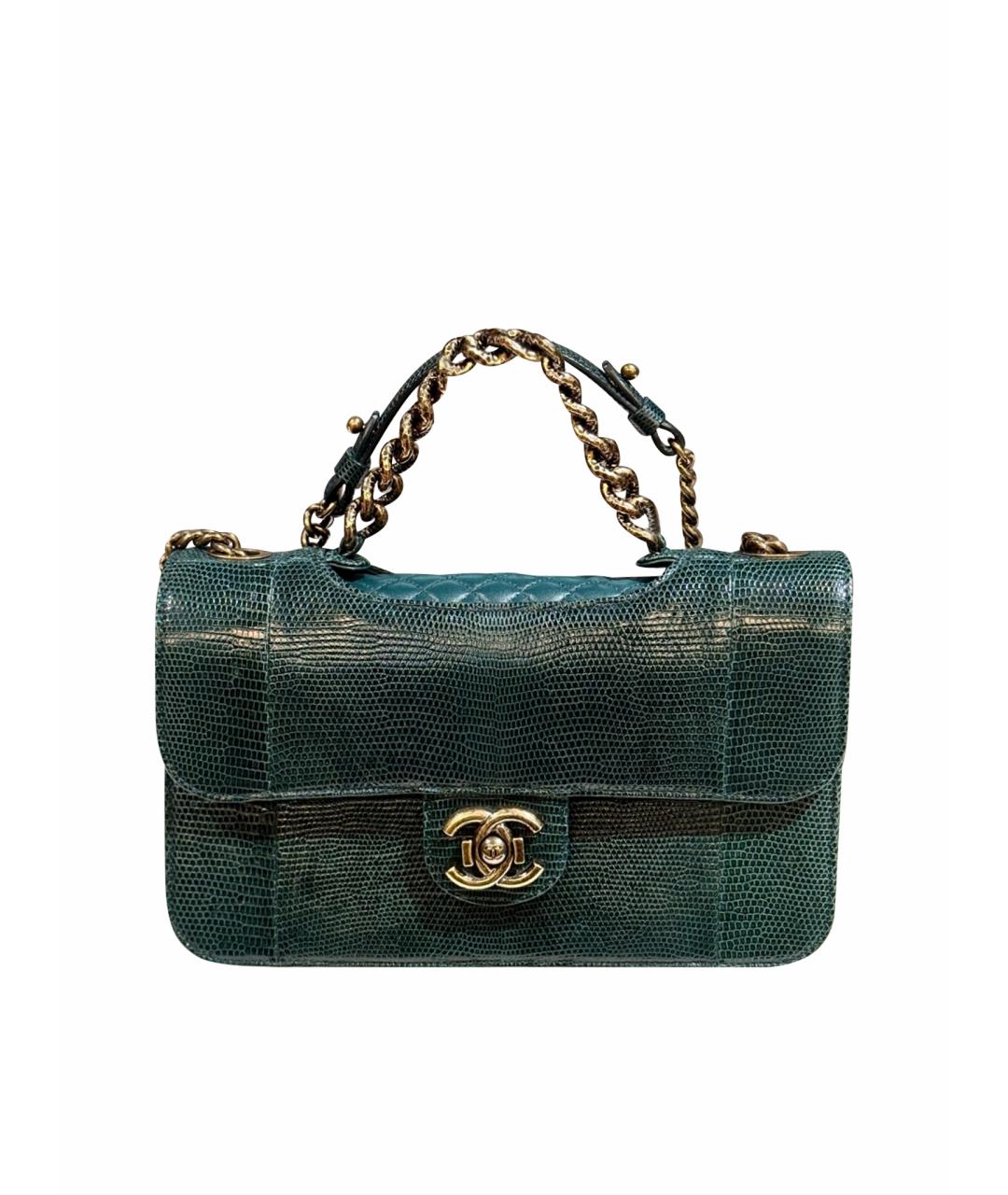 CHANEL Зеленая сумка через плечо из экзотической кожи, фото 1