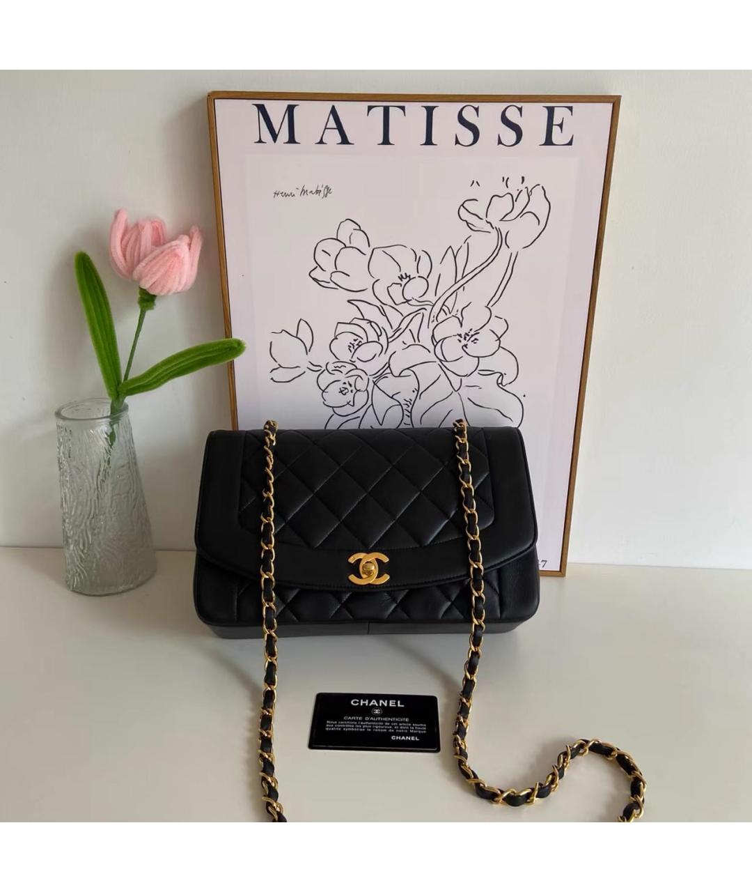 CHANEL Черная кожаная сумка через плечо, фото 2