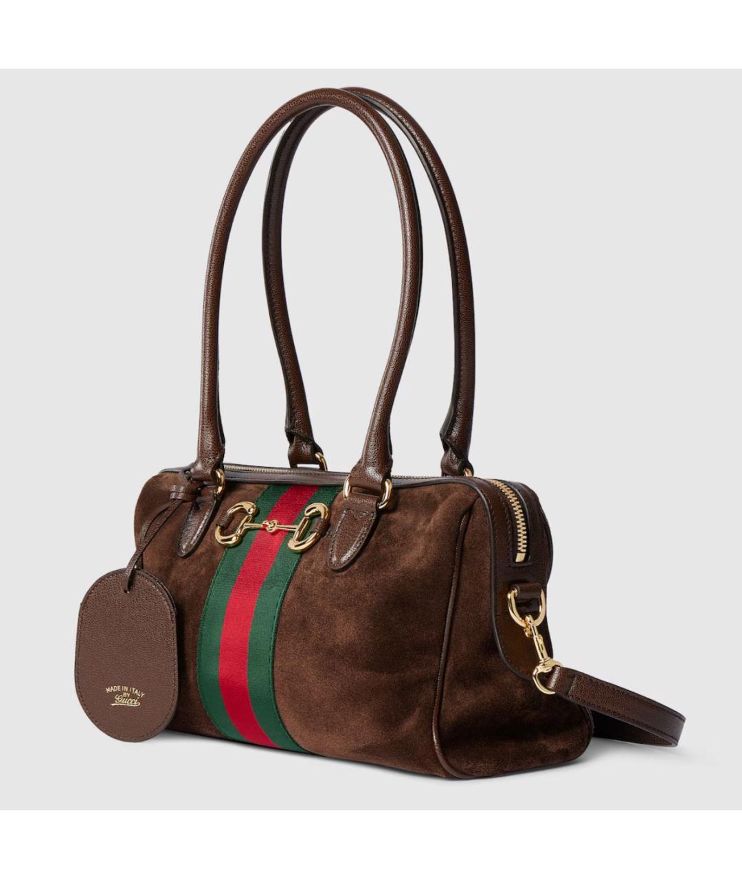 GUCCI Коричневая замшевая сумка тоут, фото 2