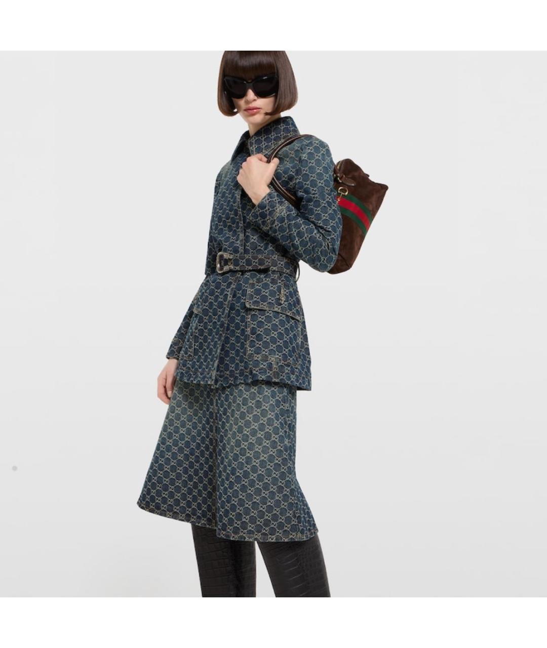 GUCCI Коричневая замшевая сумка тоут, фото 3