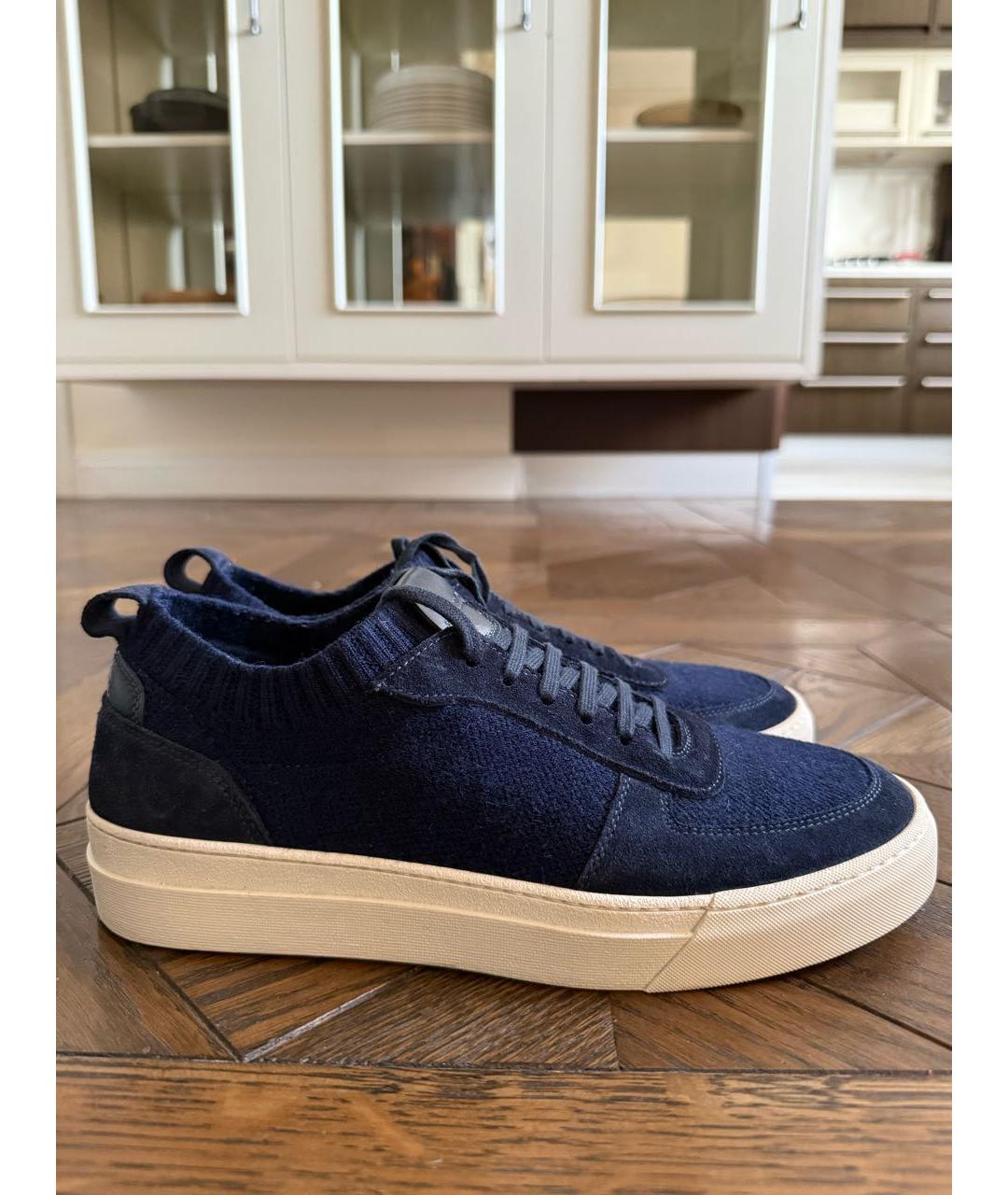 BARRETT Темно-синие текстильные низкие кроссовки / кеды, фото 7
