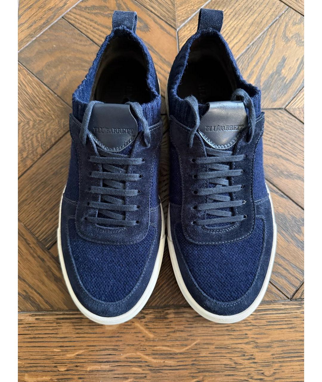 BARRETT Темно-синие текстильные низкие кроссовки / кеды, фото 2