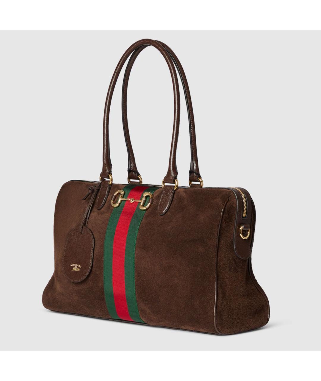 GUCCI Коричневая замшевая сумка тоут, фото 2