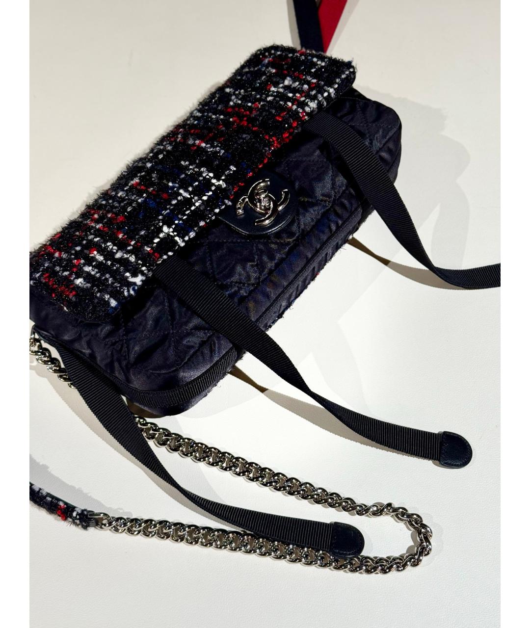 CHANEL Черная твидовая сумка через плечо, фото 8