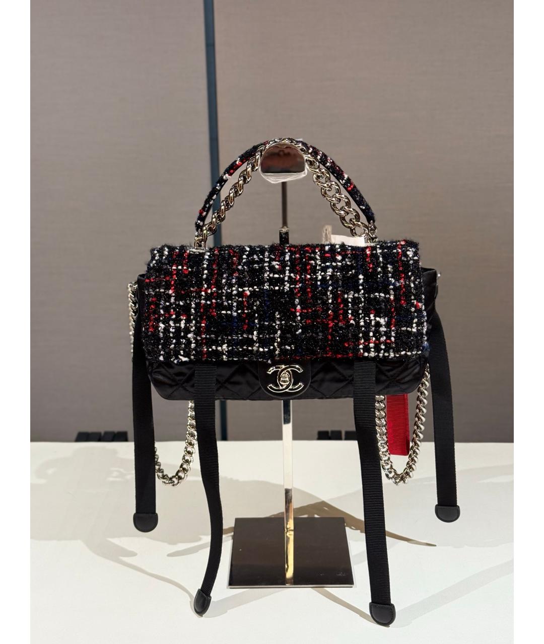 CHANEL Черная твидовая сумка через плечо, фото 9