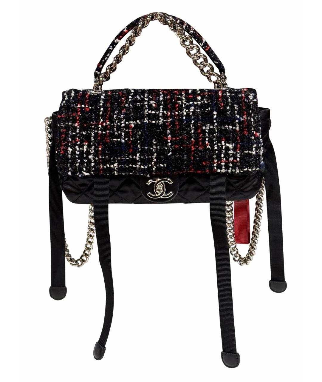 CHANEL Черная твидовая сумка через плечо, фото 1