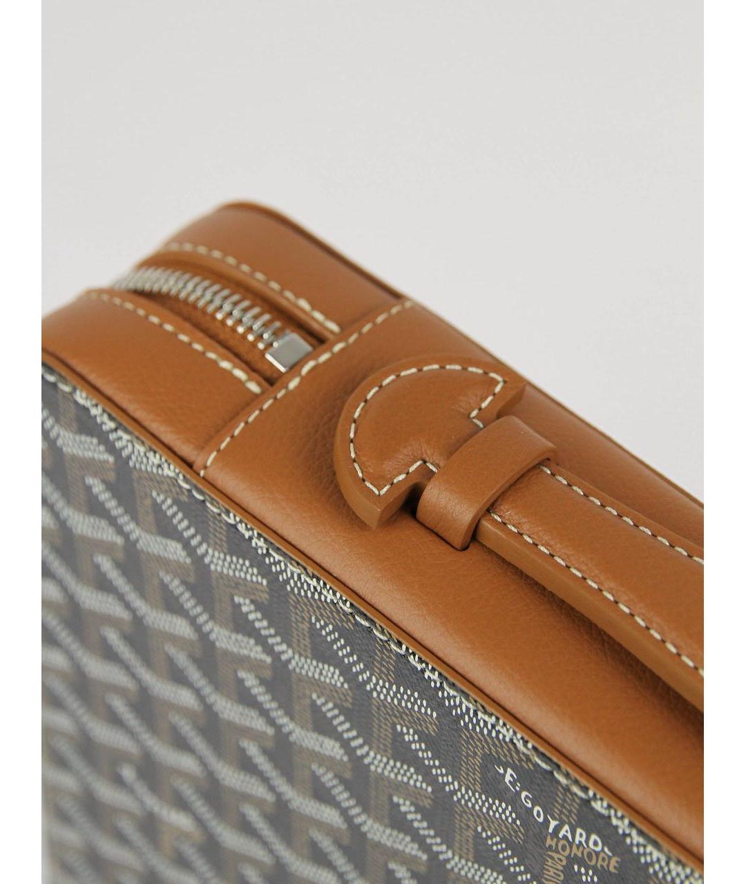 GOYARD Коричневая кожаная папка для документов, фото 5