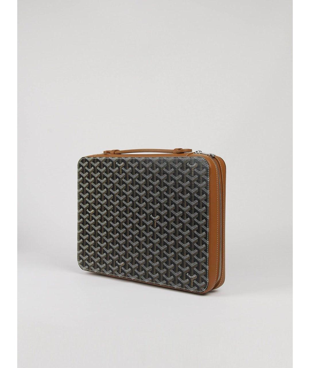 GOYARD Коричневая кожаная папка для документов, фото 8