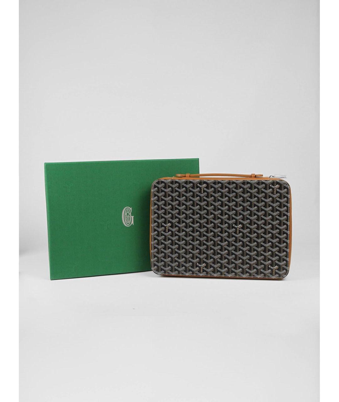 GOYARD Коричневая кожаная папка для документов, фото 7