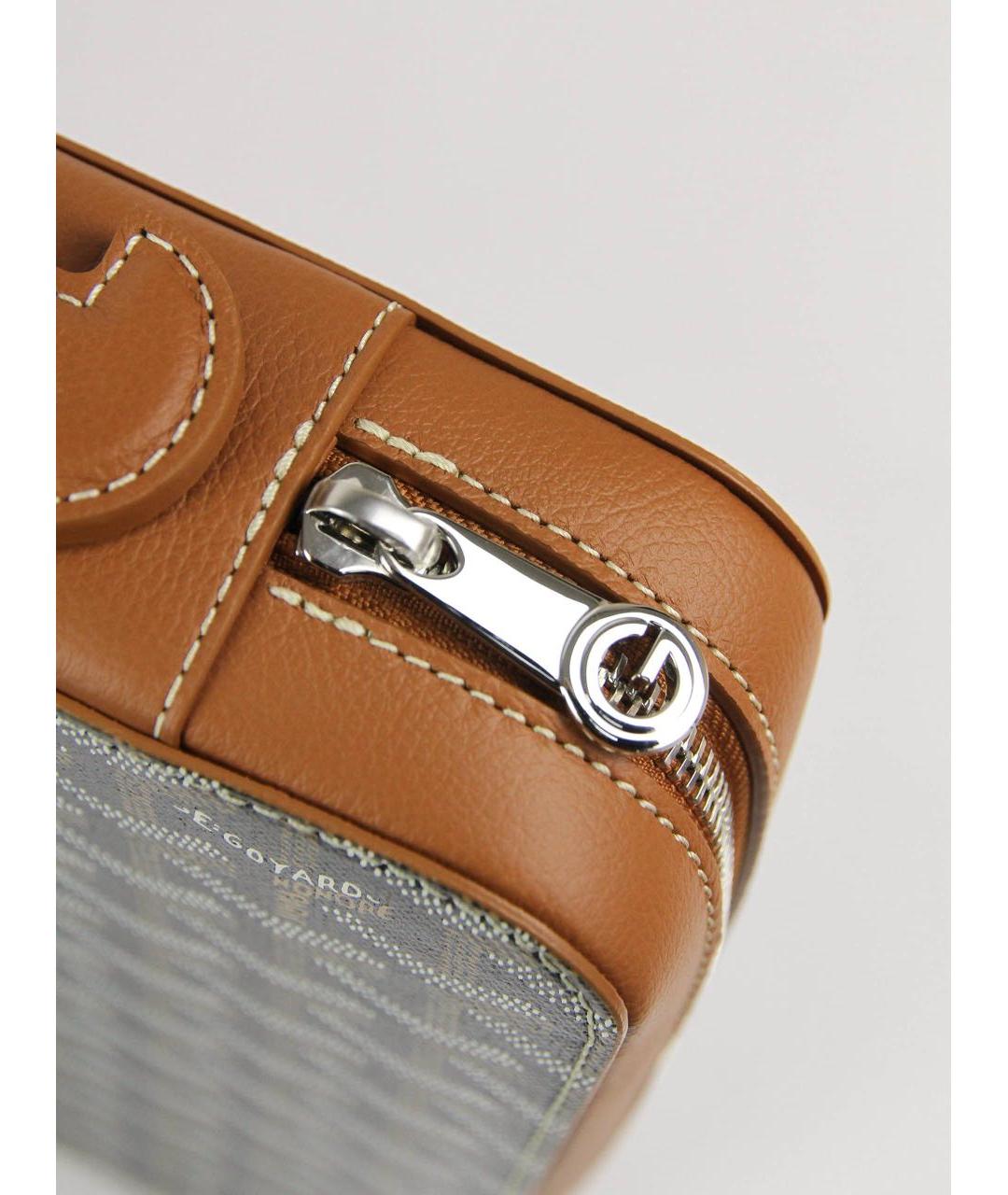 GOYARD Коричневая кожаная папка для документов, фото 4