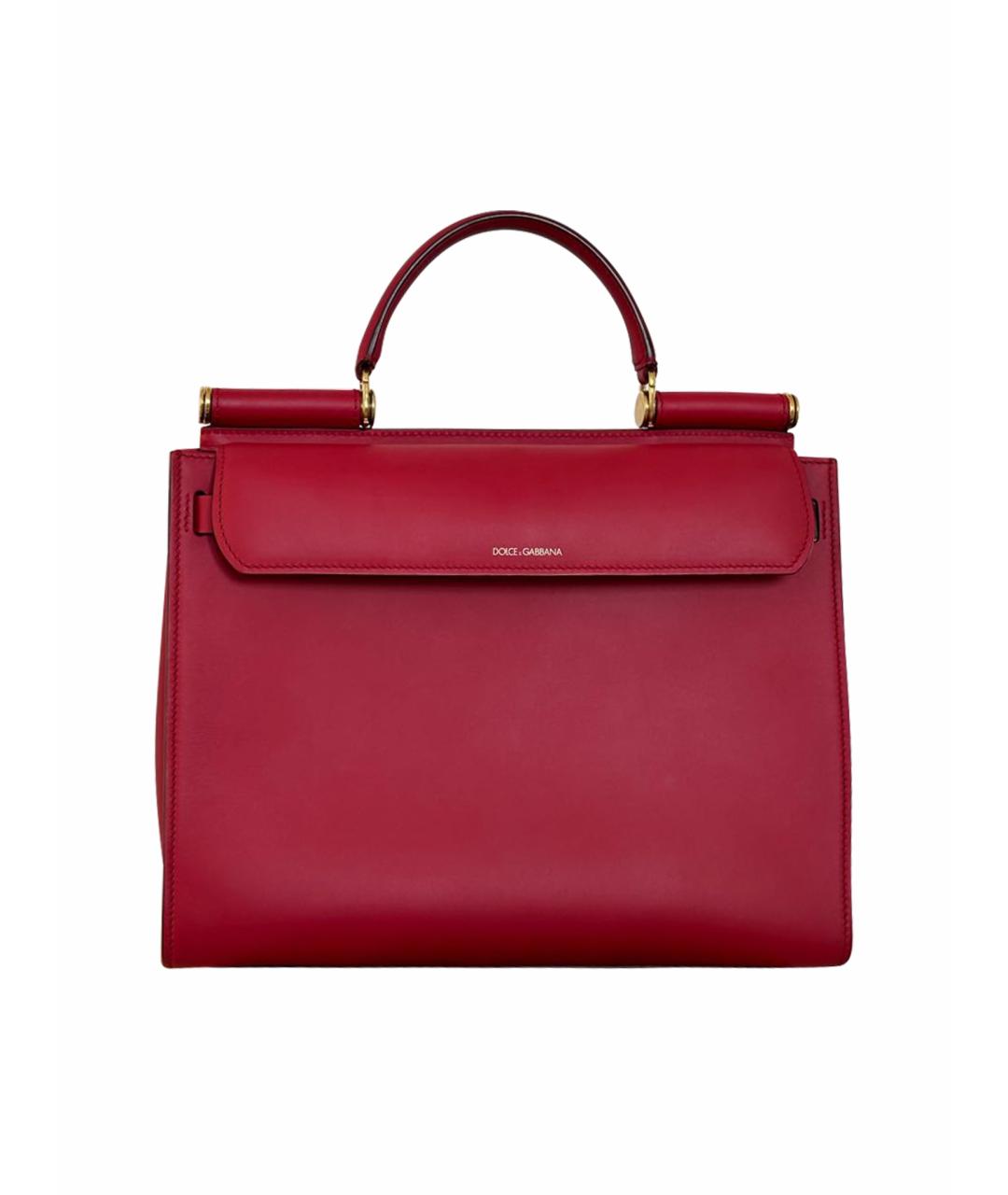 DOLCE&GABBANA Красная кожаная сумка с короткими ручками, фото 1