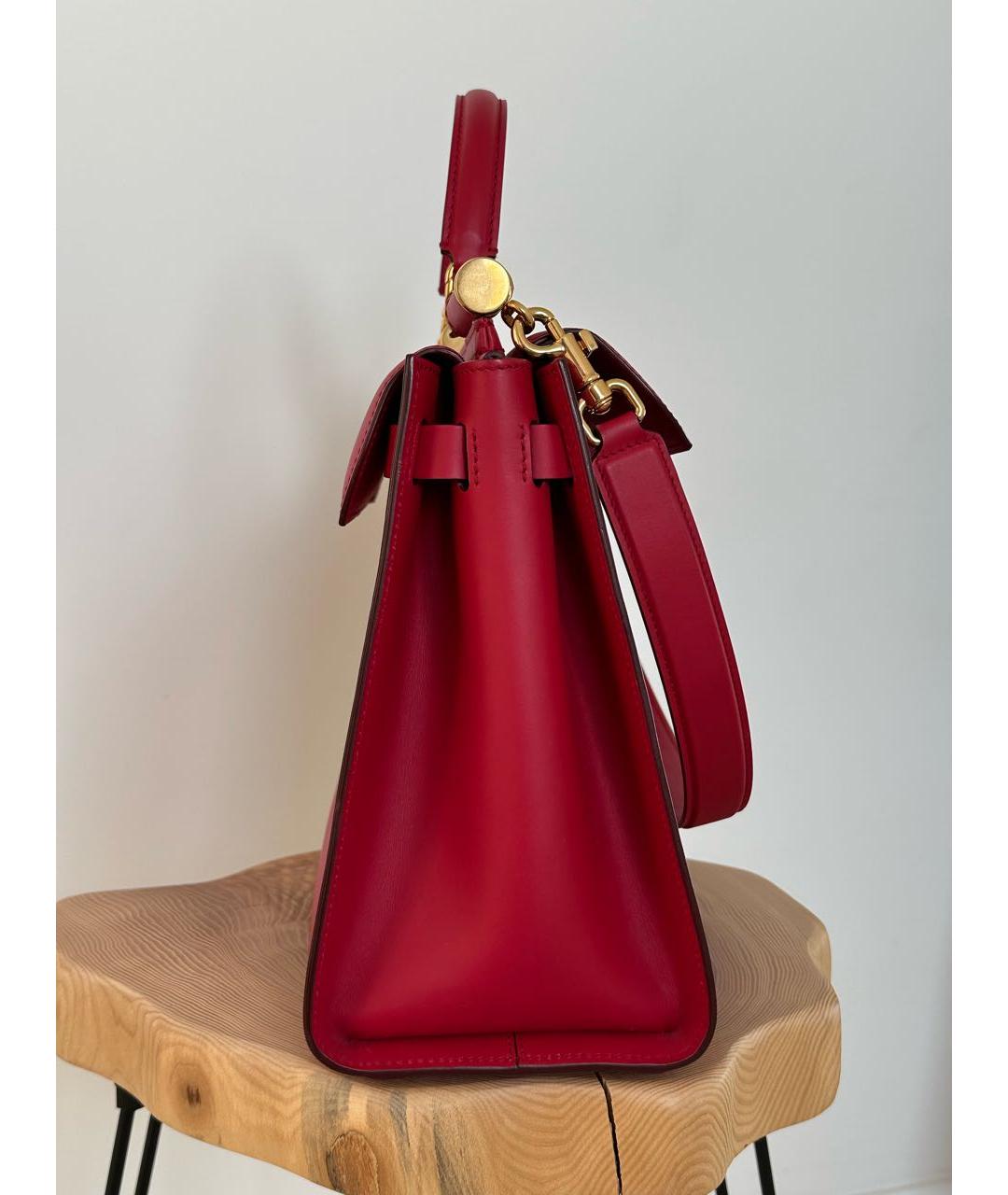 DOLCE&GABBANA Красная кожаная сумка с короткими ручками, фото 3