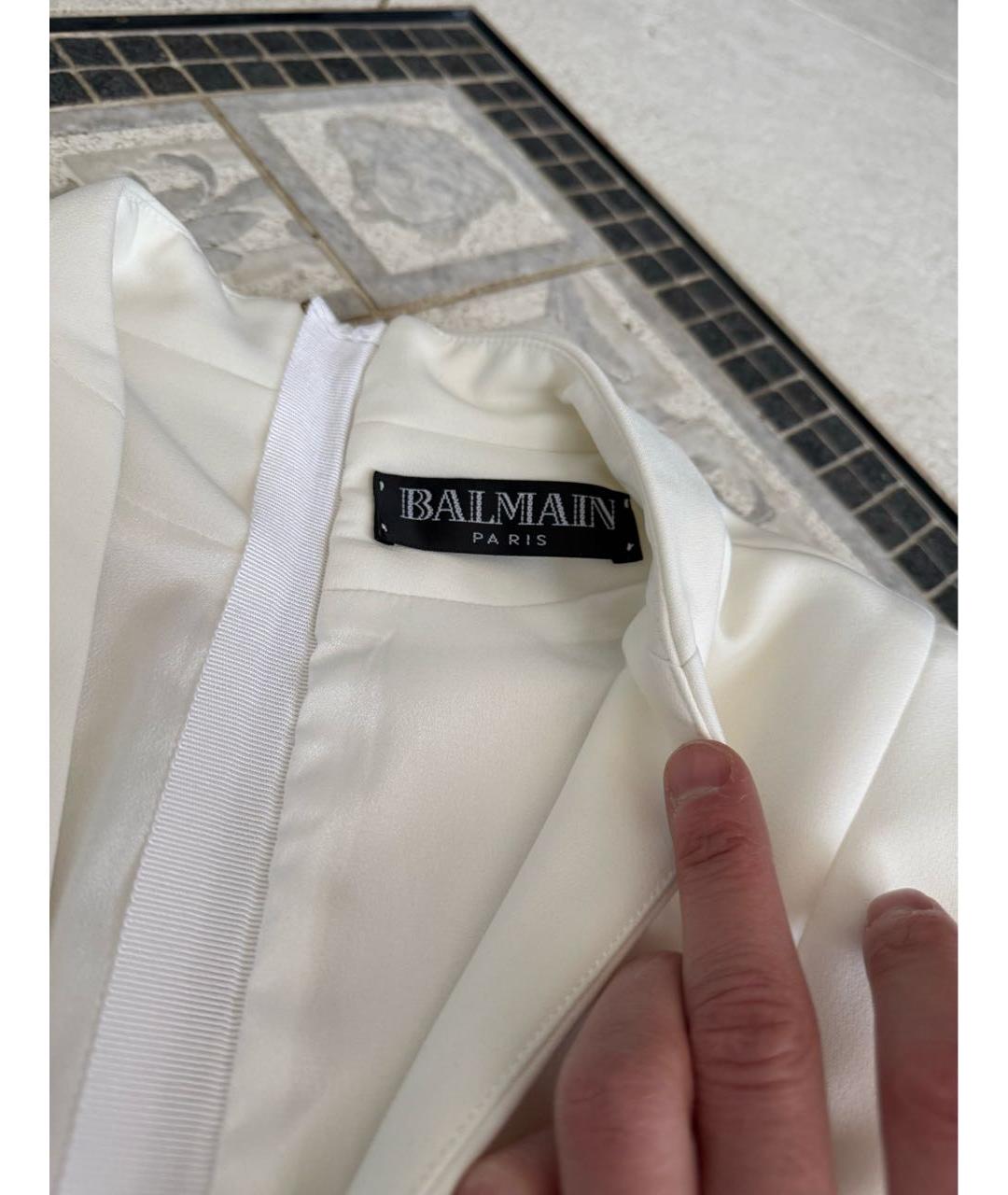 BALMAIN Белое полиэстеровое вечернее платье, фото 3