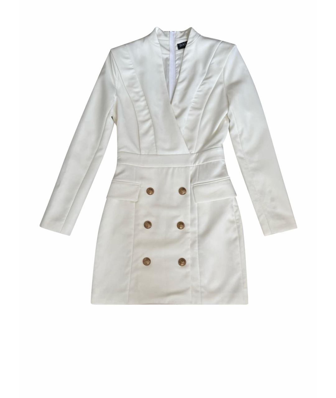 BALMAIN Белое полиэстеровое вечернее платье, фото 1