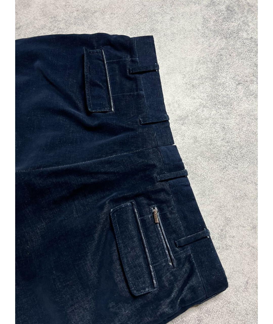 ZILLI Темно-синие хлопковые повседневные брюки, фото 6