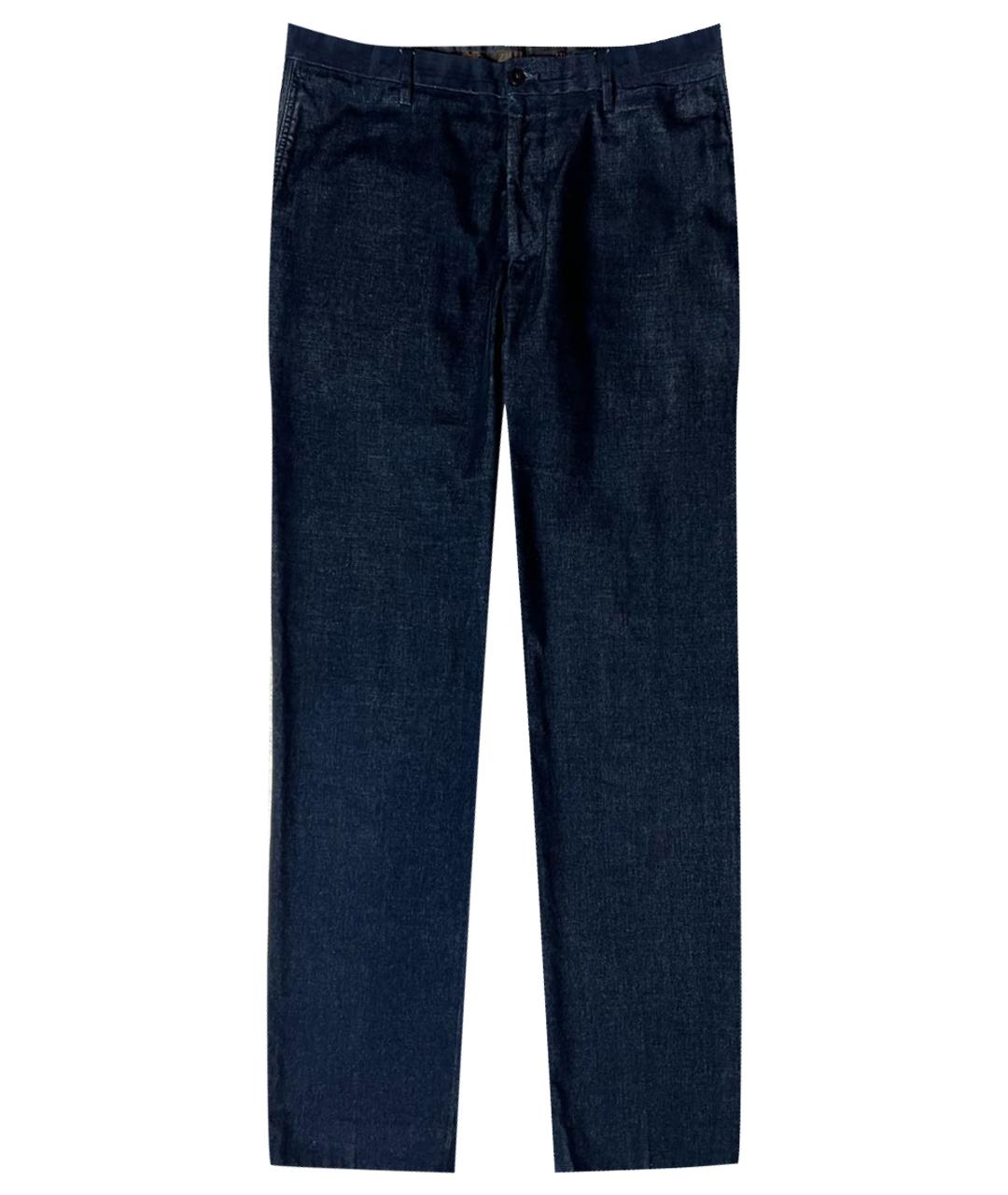 ZILLI Темно-синие хлопковые повседневные брюки, фото 1