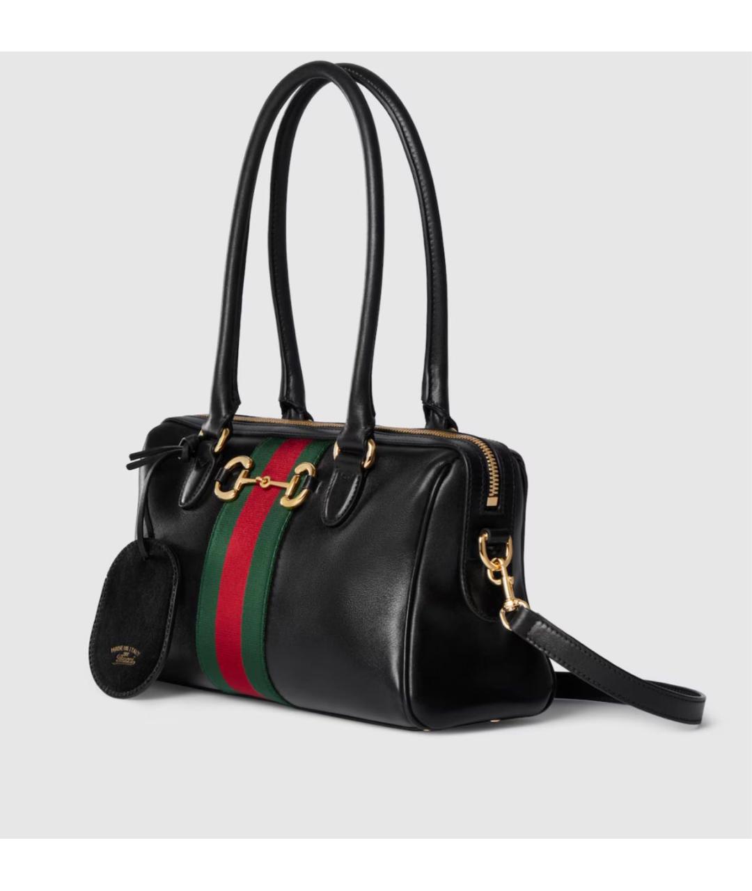 GUCCI Черная кожаная сумка тоут, фото 2