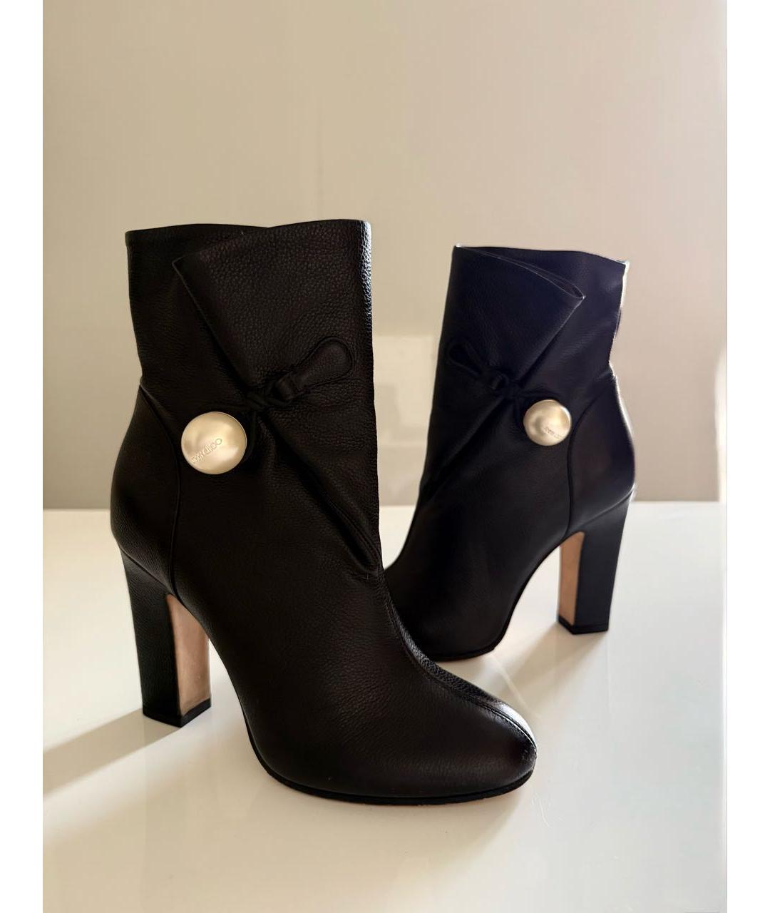 JIMMY CHOO Черные кожаные ботильоны, фото 8