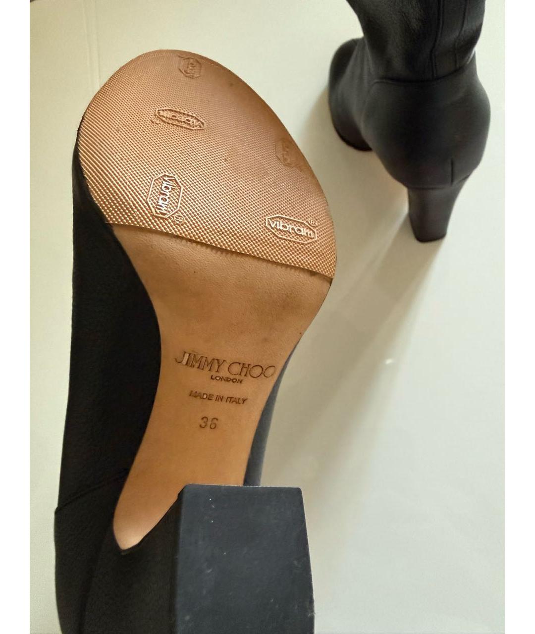 JIMMY CHOO Черные кожаные ботильоны, фото 6