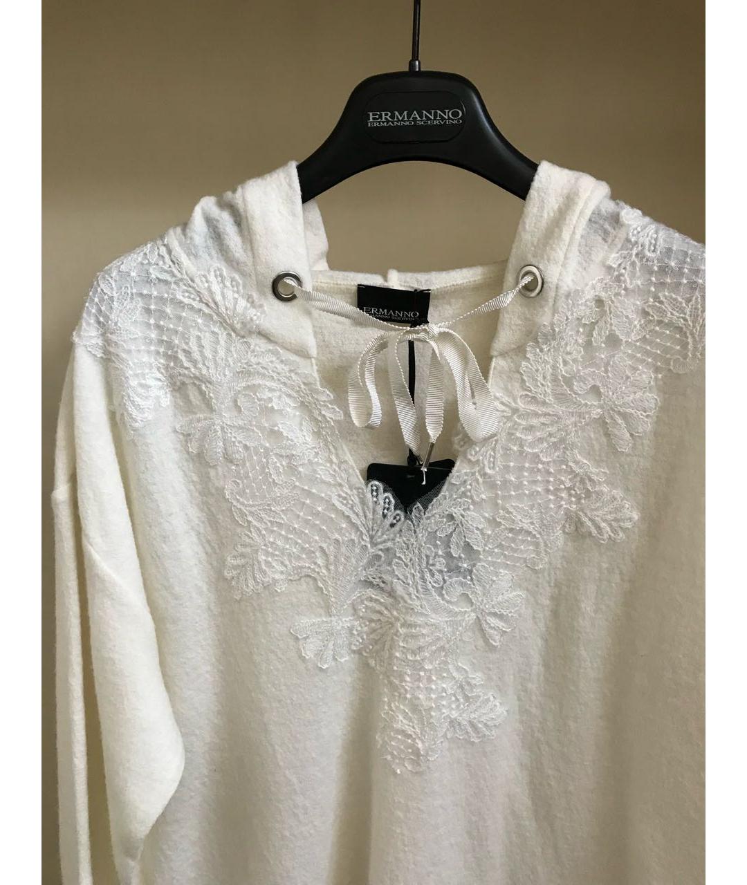 ERMANNO SCERVINO Белый шерстяной джемпер / свитер, фото 6