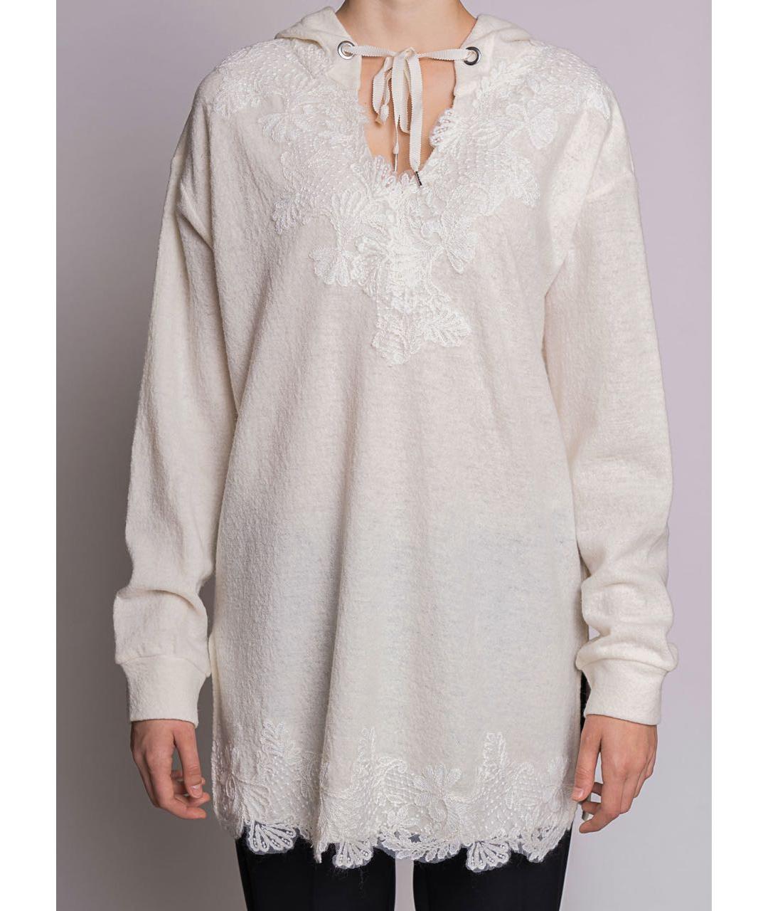 ERMANNO SCERVINO Белый шерстяной джемпер / свитер, фото 3