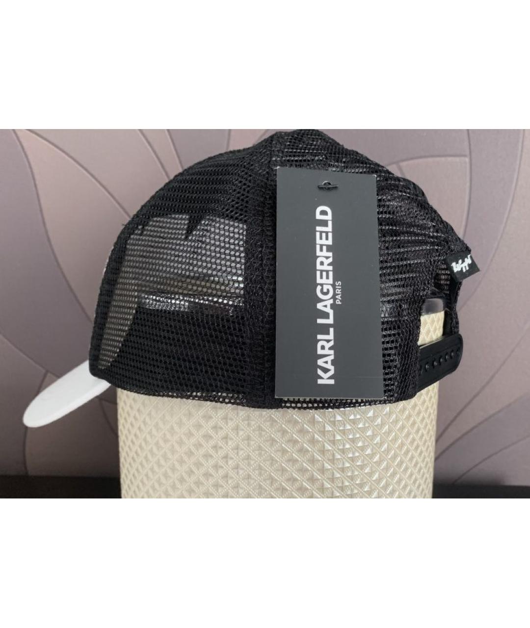 KARL LAGERFELD Белая хлопковая кепка/бейсболка, фото 5