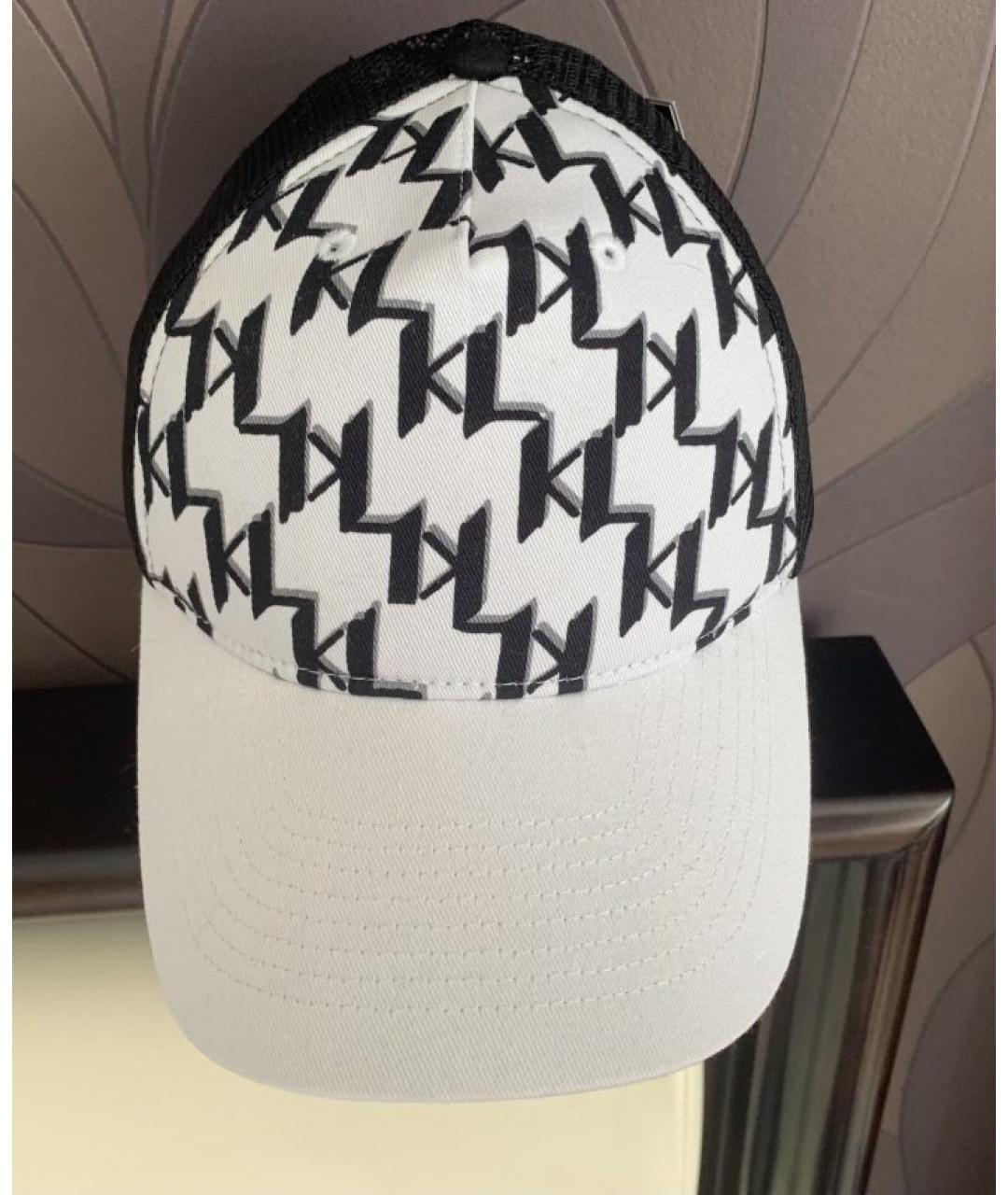 KARL LAGERFELD Белая хлопковая кепка/бейсболка, фото 3