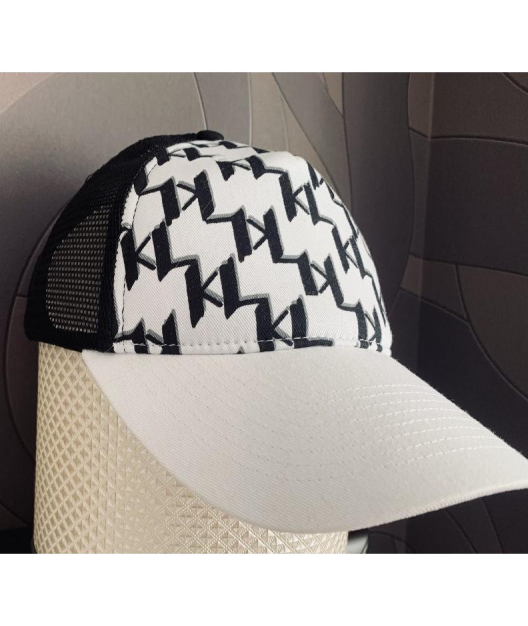 KARL LAGERFELD Белая хлопковая кепка/бейсболка, фото 6