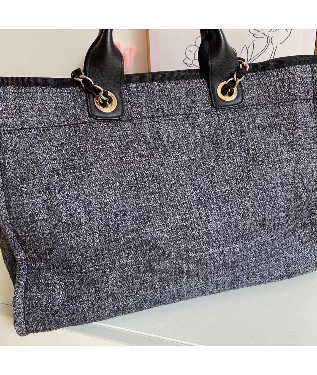 CHANEL Черная кожаная сумка тоут, фото 4