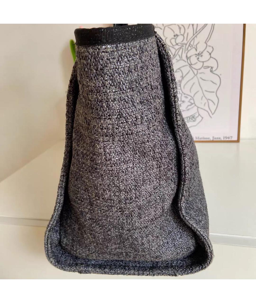 CHANEL Черная кожаная сумка тоут, фото 5