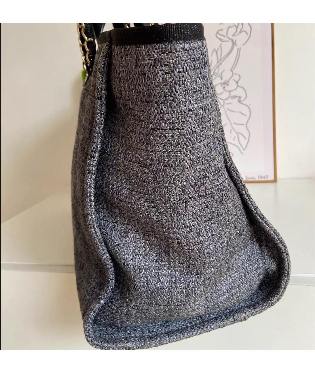 CHANEL Черная кожаная сумка тоут, фото 3