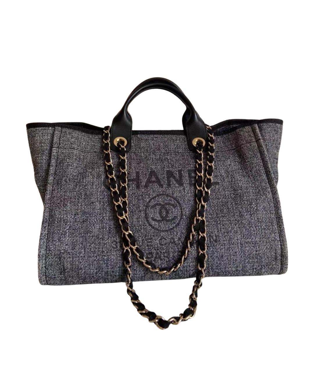 CHANEL Черная кожаная сумка тоут, фото 10