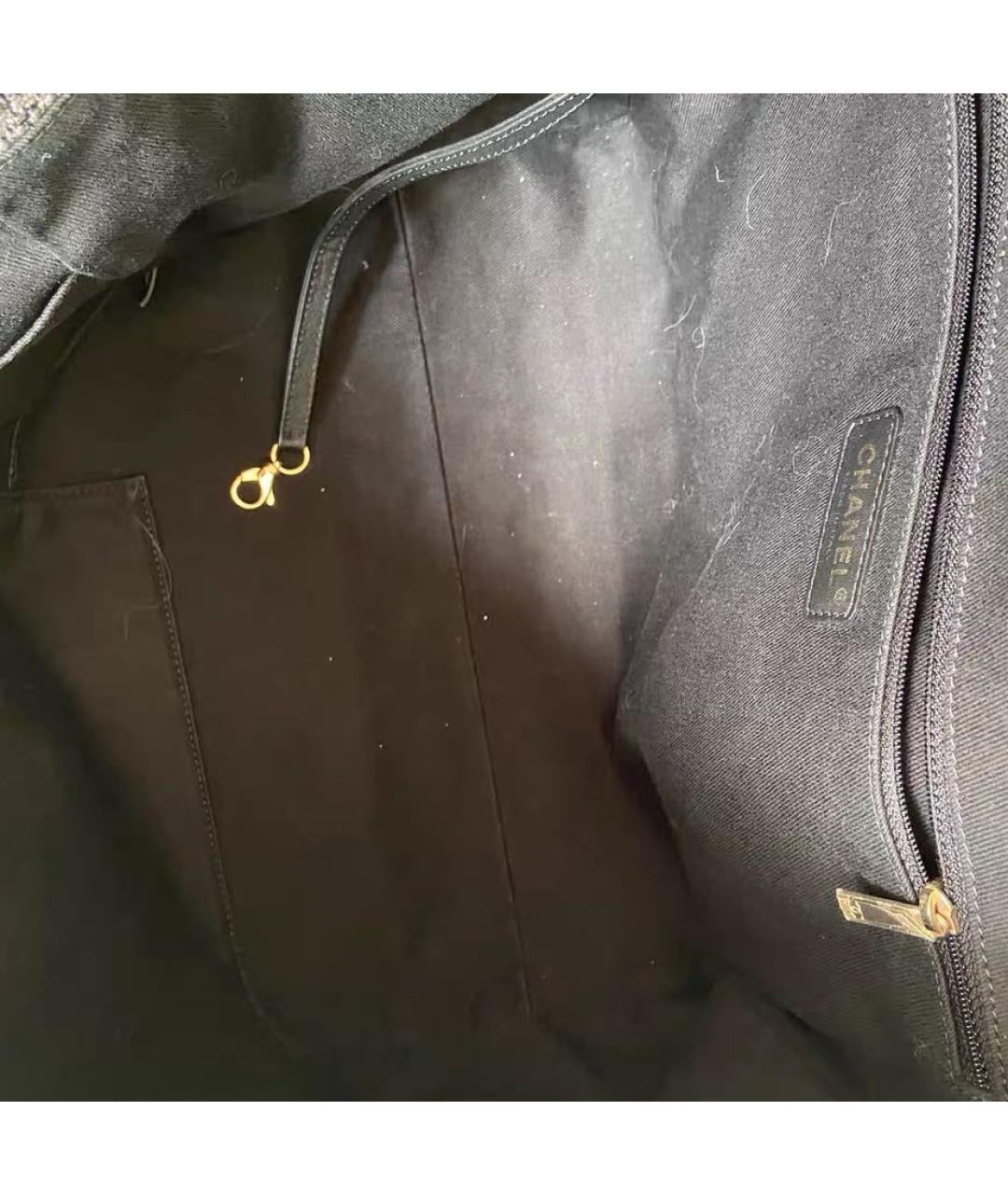 CHANEL Черная кожаная сумка тоут, фото 8