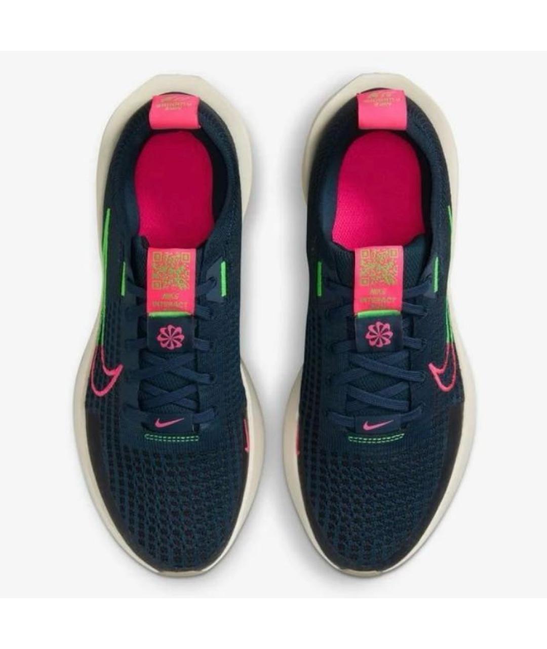 NIKE Темно-синие текстильные низкие кроссовки / кеды, фото 2