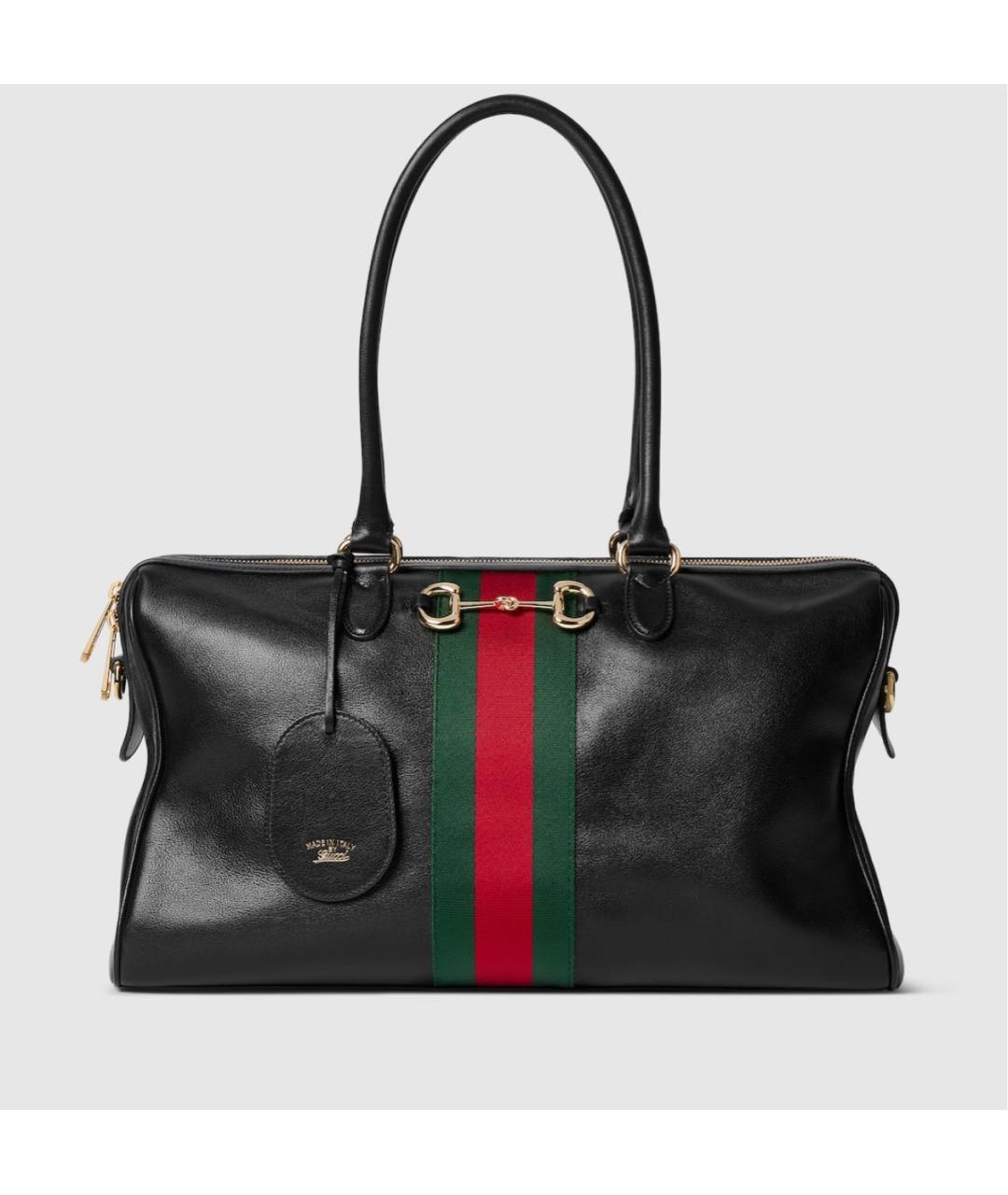 GUCCI Черная кожаная сумка тоут, фото 4