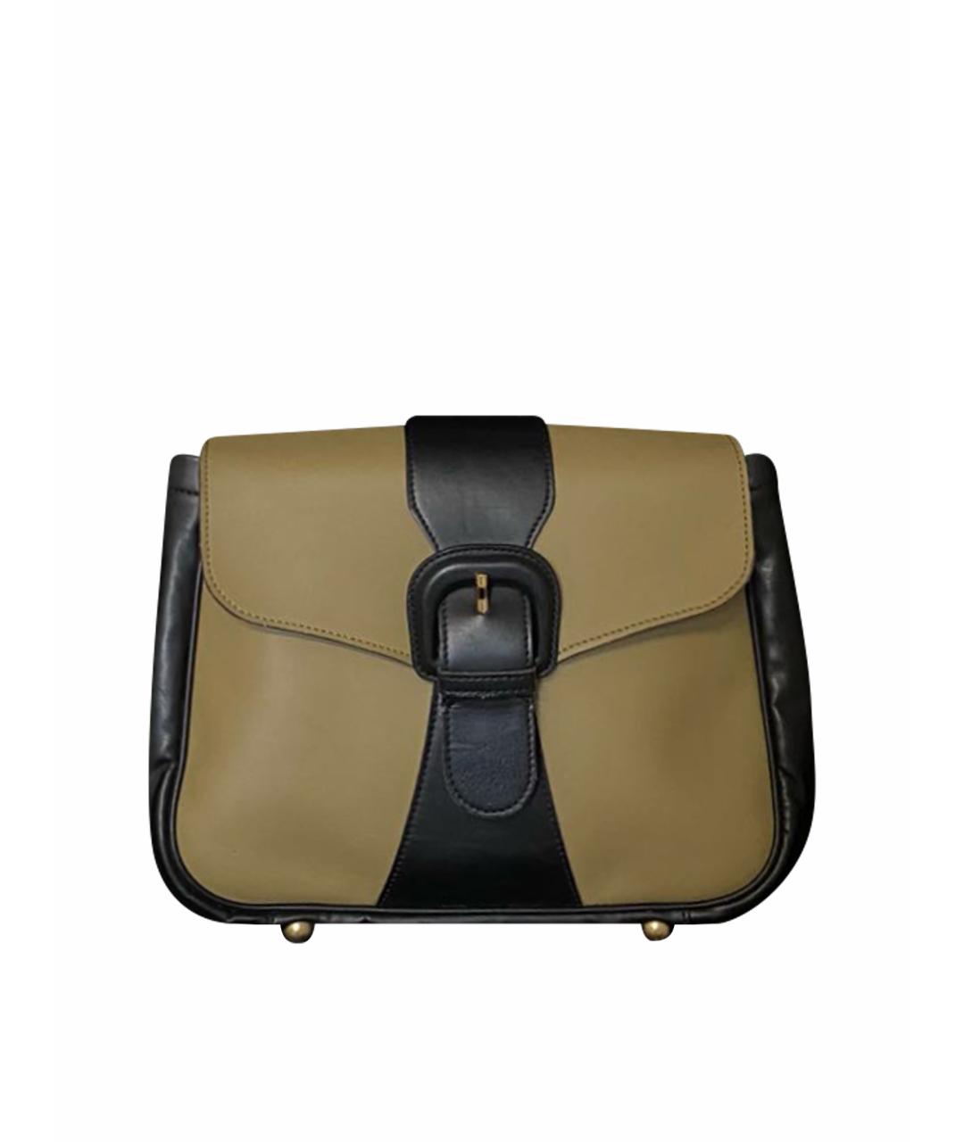 MARNI Хаки кожаная сумка через плечо, фото 1