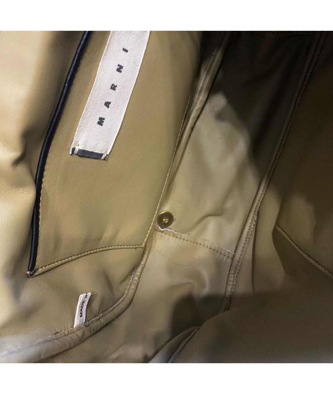 MARNI Хаки кожаная сумка через плечо, фото 4