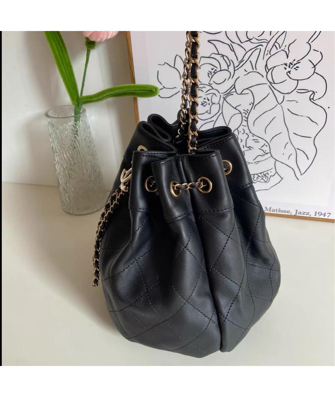 CHANEL Черная кожаная сумка через плечо, фото 5