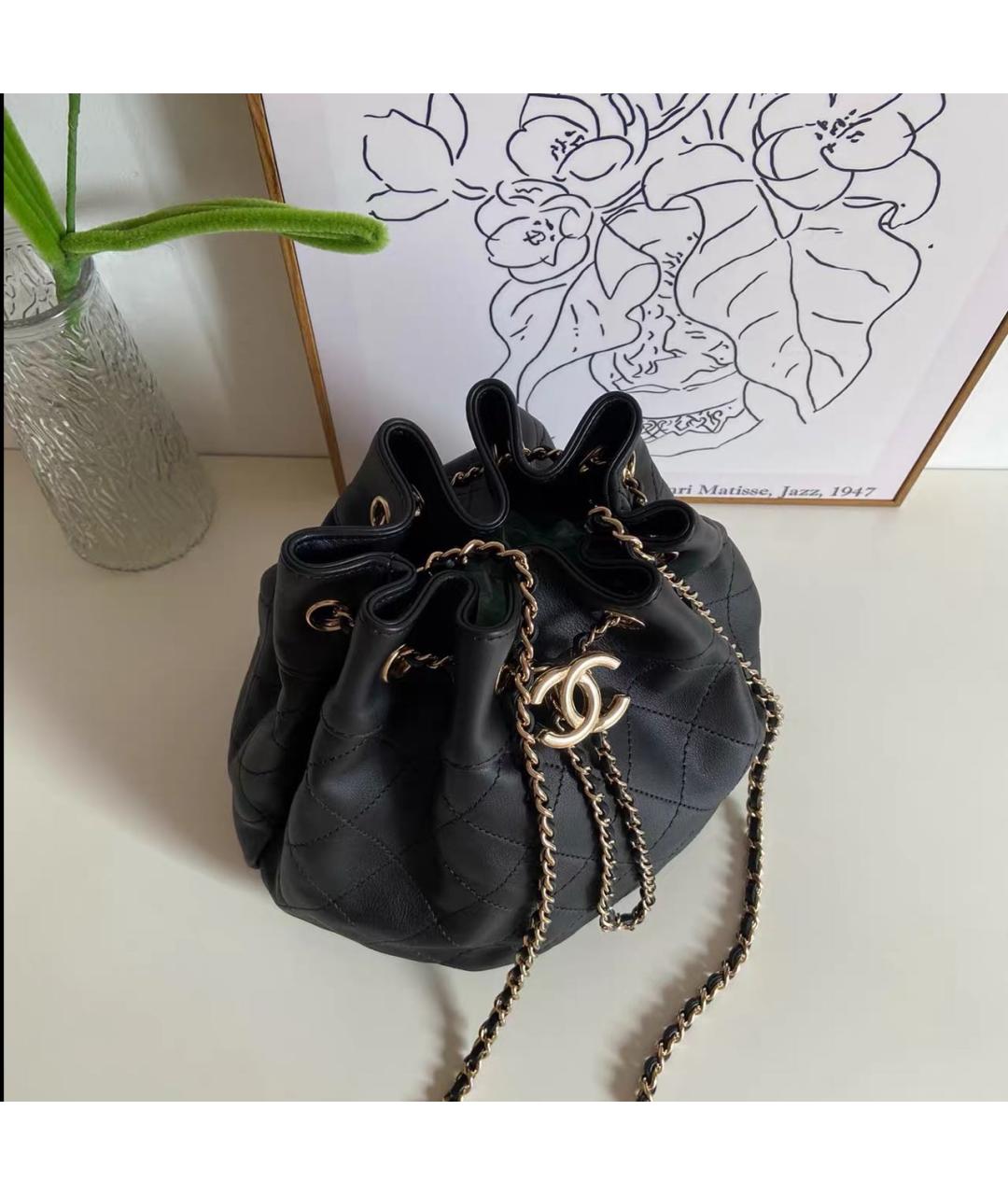 CHANEL Черная кожаная сумка через плечо, фото 6
