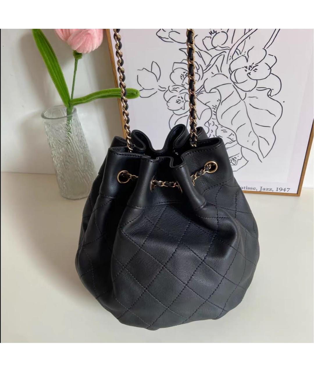 CHANEL Черная кожаная сумка через плечо, фото 4