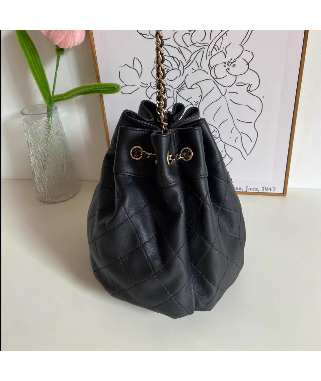 CHANEL Черная кожаная сумка через плечо, фото 3