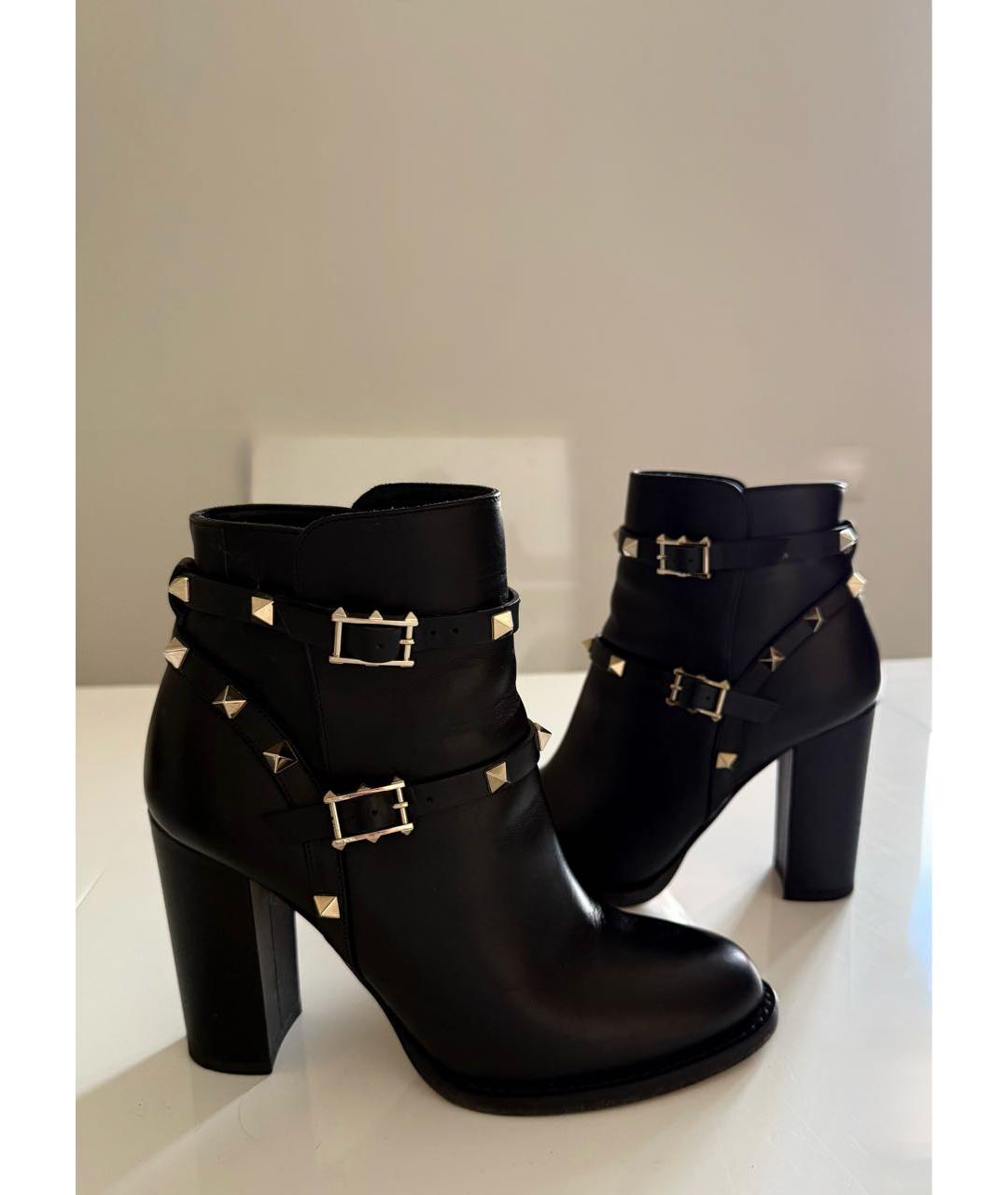 VALENTINO Черные кожаные ботильоны, фото 7