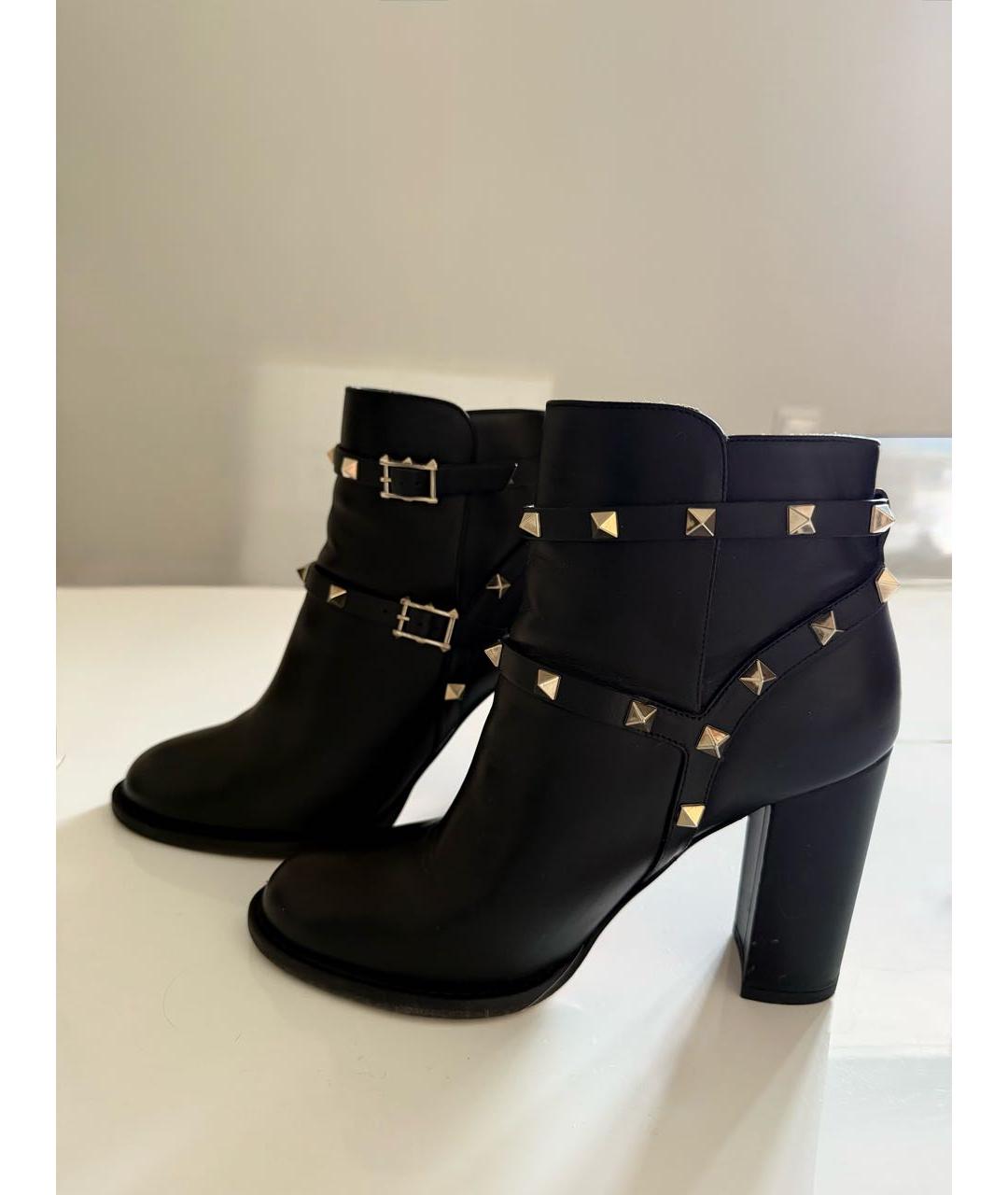 VALENTINO Черные кожаные ботильоны, фото 2