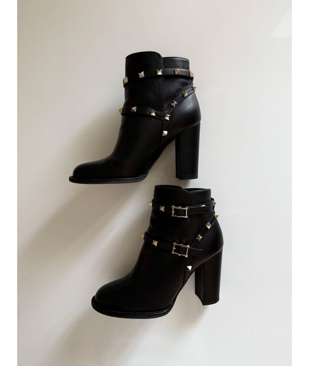 VALENTINO Черные кожаные ботильоны, фото 8