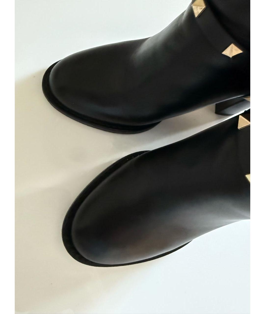 VALENTINO Черные кожаные ботильоны, фото 6