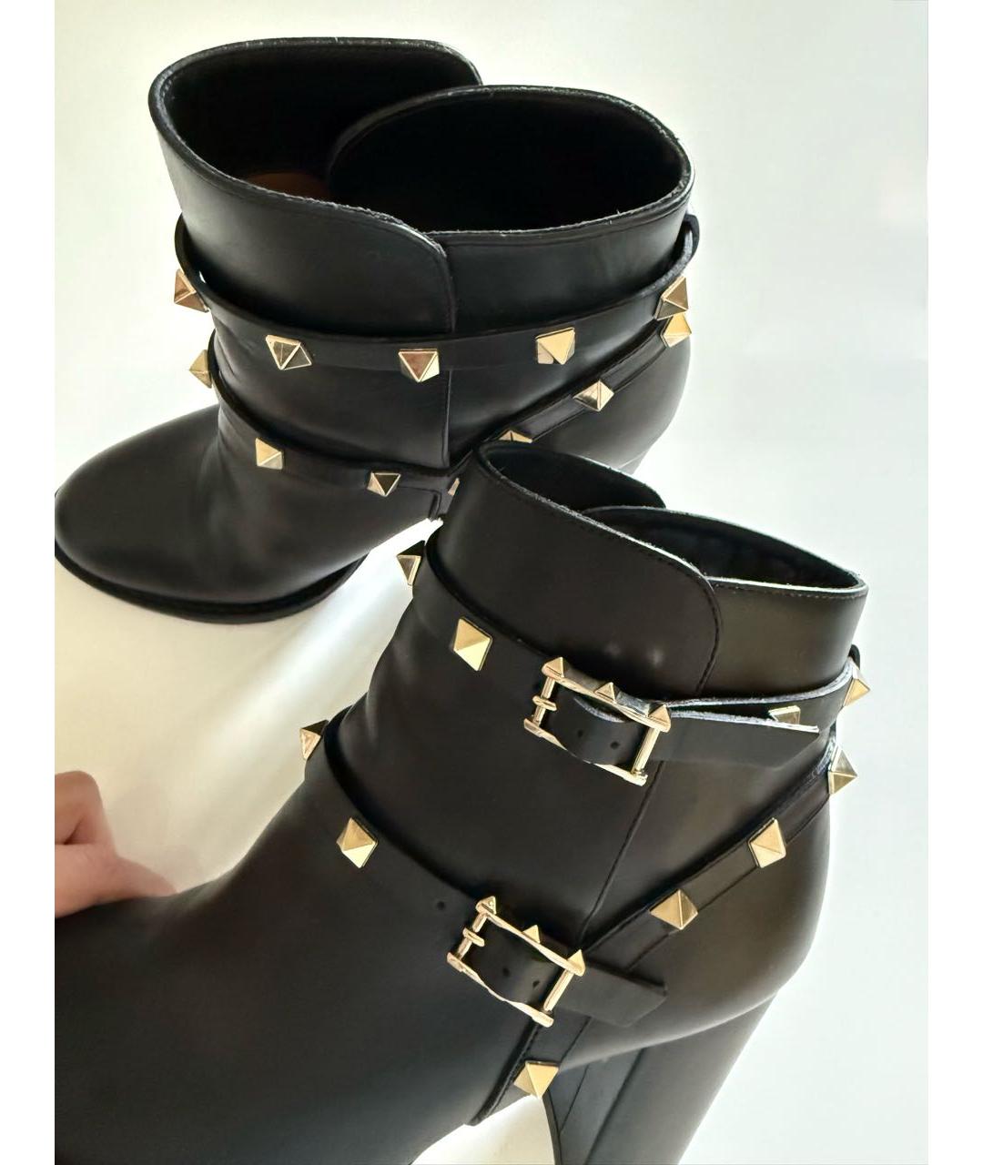 VALENTINO Черные кожаные ботильоны, фото 5