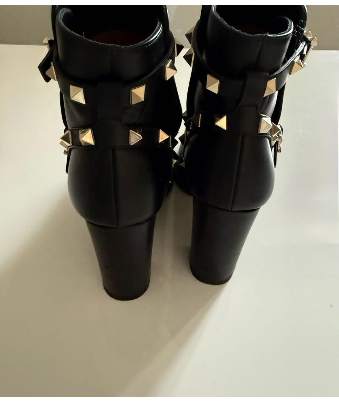 VALENTINO Черные кожаные ботильоны, фото 4